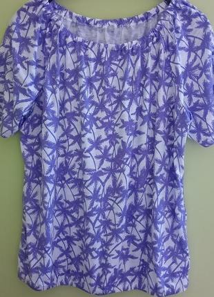 Блуза легкая летняя трикотажная пальмы футболка