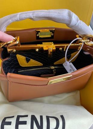 Шикарна люксусна шкіряна сумка сумочка fendi premium7 фото