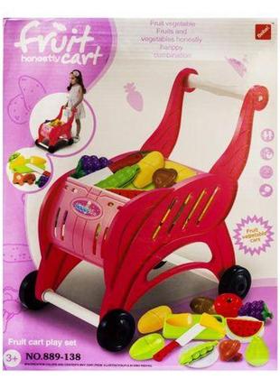 Продуктовая тележка и продукты на липучках (розовая) от egorka