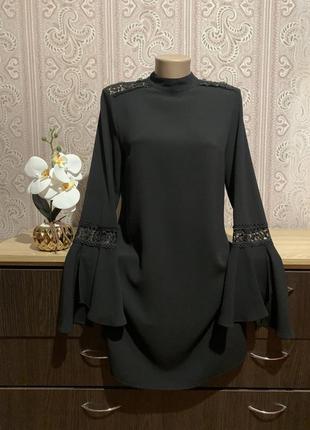 Шикарне чорне плаття 48-521 фото