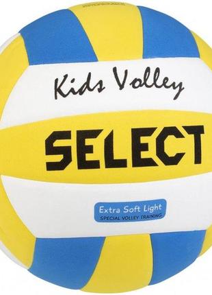М'яч волейбольний select kids volley new білий, жовтий, синій розмір 4 (214460-329)