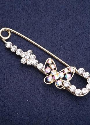 Брошь булавка со стразами