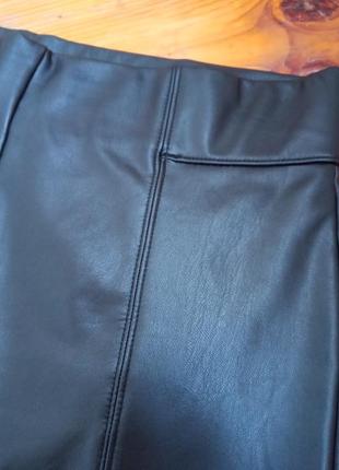 Черные лосины из экокожи/ темно коричневые лосины леггинсы из экокожи/ кожаные брюки/ лосины леггинсы из экокожи6 фото