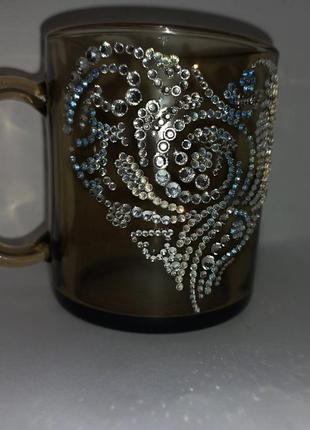 Чашка зі стразами, handmade2 фото