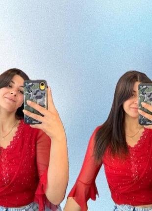 Женская блуза со стразами