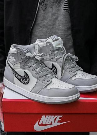 Кроссовки nike air jordan retro 1 x dior кожаные (40-45)