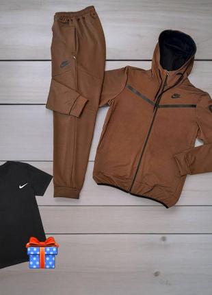 Футболка в подарок! мужской весенний спортивный костюм в стиле nike tech найк теч подростковый для подростков черно белый хлопковый двунитка5 фото