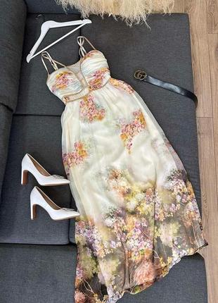 Платье макси в цветочный принт1 фото