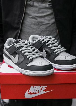 Мужские кроссовки nike sb dunk черный цвет кожаные (40-45)