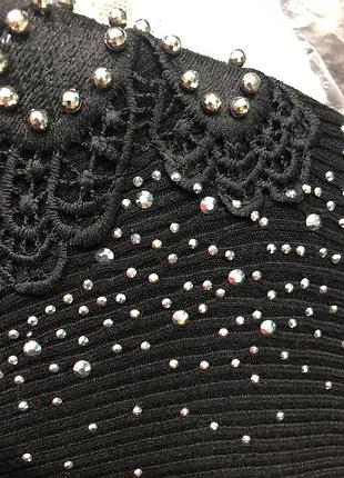 Черный ажурный свитер 4