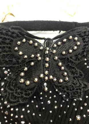 Черный ажурный свитер 3