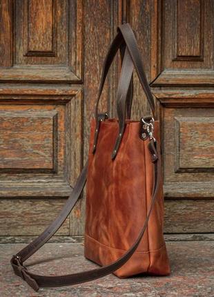 Женская сумка-шоппер из кожи/ повседневная кожаная сумка3 фото