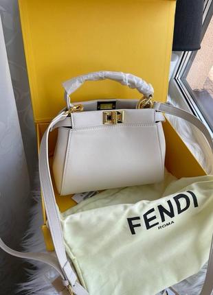 Шикарна шкіряна сумочка fendi premium сумка шкіра