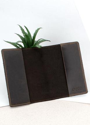 Подарунковий набір чоловічий handycover №41 (коричневий) ремінь, портмоне, обкладинка, ключниця9 фото