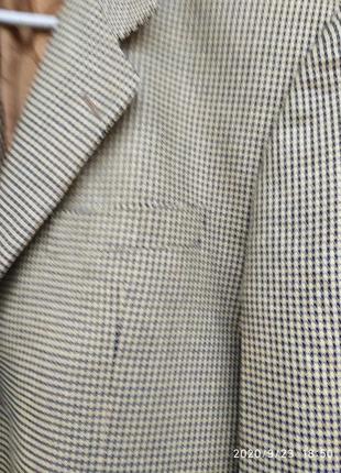 Пиджак жакет блейзер гусиная лапка винтаж 100%шерсть3 фото