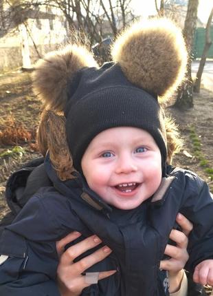 Шапка зимова+ хамутік+ рукавички