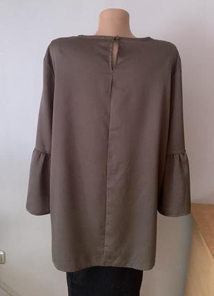 Стильная элегантная блузка стального цвета, батал3 фото