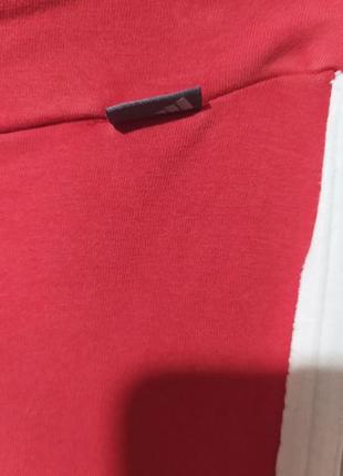 Т2. бавовняні червоні фірмові adidas спортивні штани з лампасами бавовна9 фото