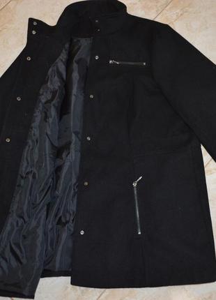 Черное демисезонное пальто с карманами george вьетнам большой размер6 фото