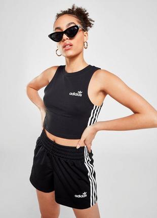 Топ черный адидас adidas originals 3-stripes linear tank top