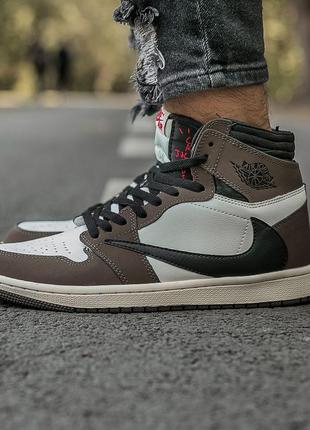 Женские кроссовки nike air jordan 1 retro hight x travis scott7 фото