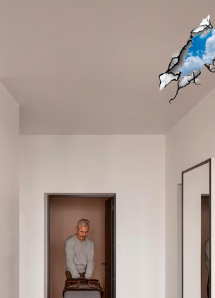 Вінілова інтер'єрна наклейка кольорова самоклеюча з оракалу декор на стелю (натяжну стелю) "небо"