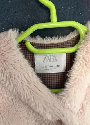 Меховая жилетка zara 2-3 года 98 см3 фото