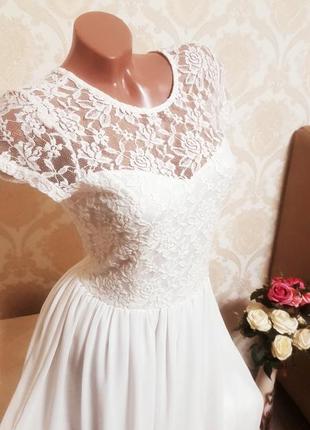 Шалено красиве ніжне білосніжне плаття3 фото