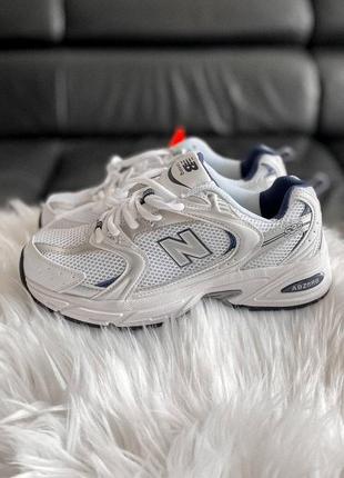 Жіночі кросівки new balance 530 white silver blue нью беланс білого з сріблястим та синім кольорів