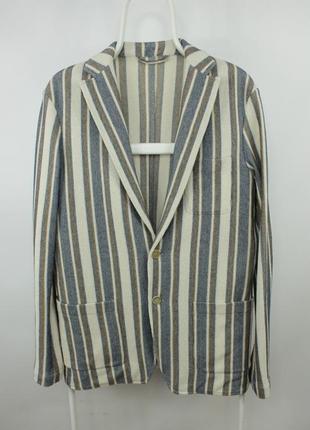 Шикарний італійський блейзер піджак altea knitted cotton striped sport coat blazer jacket