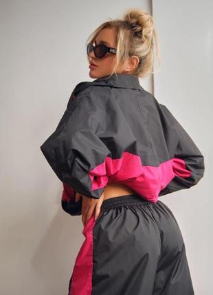 Спортивний костюм жіночий весняний на весну базовий демісезонний легкий чорний салатовий рожевий блакитний неон неоновий вітровка джогери бомбер5 фото