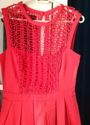Вишукана нова елегантна коралова сукня з мереживом,  s-m2 фото