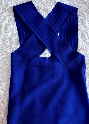 Яркое синее бандажное платье opus london6 фото