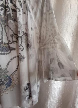 Женская легкая блузка марловка на подкладке. 
ткань легкая, подкладка спереди и сзади трикотажная. 
цвет серый.стан новой вещи2 фото
