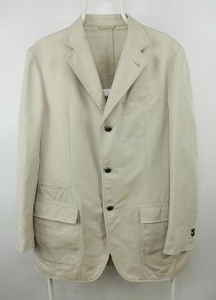 Італійський люкс блейзер fay beige cotton blend steel btn sport coat blazer jacket1 фото