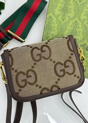 Сумка gucci канва/кожа 20 см упаковка пакет , пыльник , карты два ремешка в комплекте8 фото