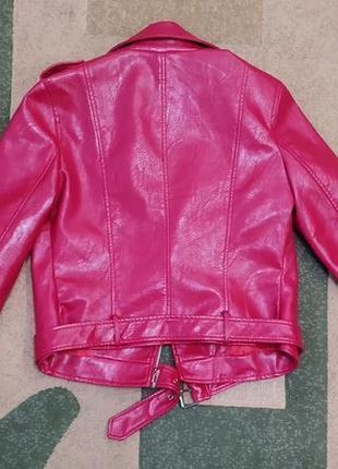Шкіряна кожанная куртка курточка красная косуха недорого купить с, хс размер7 фото
