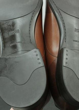 Шикарные классические туфли hugo boss kensington oxford formal brown leather shoes10 фото