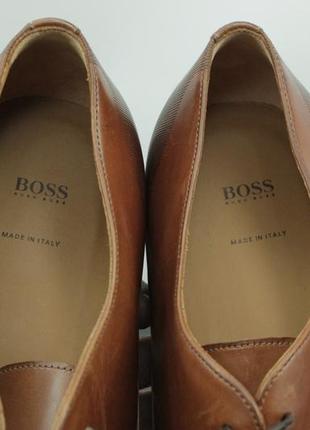 Шикарные классические туфли hugo boss kensington oxford formal brown leather shoes6 фото