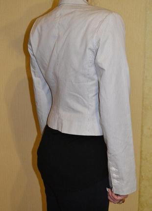 Стильный классический белый короткий пиджак в полоску h&m5 фото
