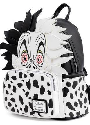 Рюкзак школьный loungefly disney - villains cruella de vil spots cosplay mini PS1 backpack (wdbk1534) - топ2 фото