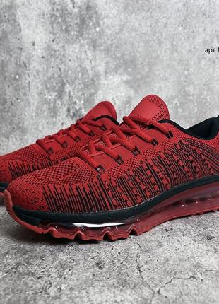 Кроссовки 40-45 мужские max flyknit red / кросівки чоловічі червоні2 фото