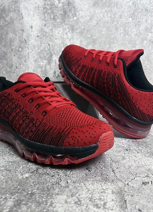 Кроссовки 40-45 мужские max flyknit red / кросівки чоловічі червоні3 фото