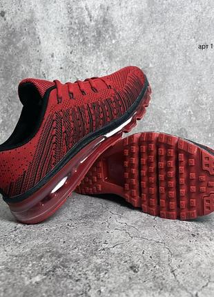 Кроссовки 40-45 мужские max flyknit red / кроссовки мужские красные8 фото