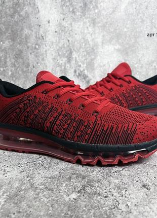 Кроссовки 40-45 мужские max flyknit red / кросівки чоловічі червоні4 фото