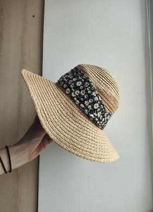 Капелюх літня шляпа с полями летняя соломяна солом'яна соломенная2 фото