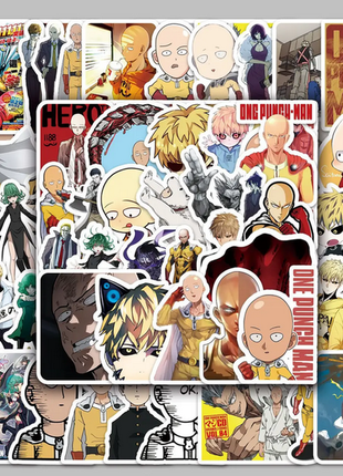 Наклейки one-punch man, ванпанчмен, стикеры для ноутбука,10шт