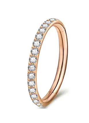 Кільце-клікер зі сталі з фіанітами everiot сережки для пірсингу