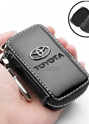 Ключниця для ключів машини з логотипом toyota. шкіряний чохол