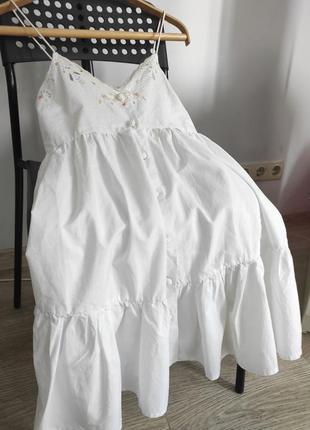 Біла сукня плаття белое платье с вышивкой от zara